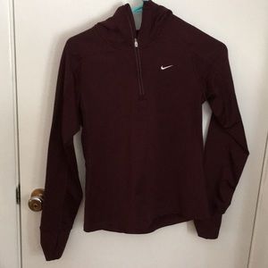 Nike hooded 1/4 zip athletic top